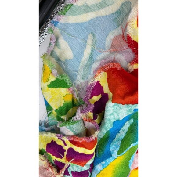 Vibrant Multicolor Floral Cotton Blend Fabric 56x117in Sewing Material - Picture 3 of 4